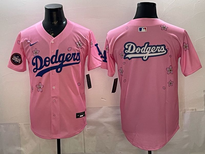 Men Nike 2026 Los Angeles Dodgers Blank Pink Sakura Edition Game MLB Jersey 0010->los angeles dodgers->MLB Jersey